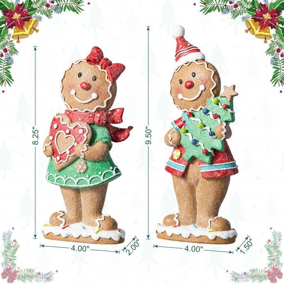 Glitzhome Glitzhome 9.75"H Set Of 2 Resin Christmas Gingerbread Table Decor