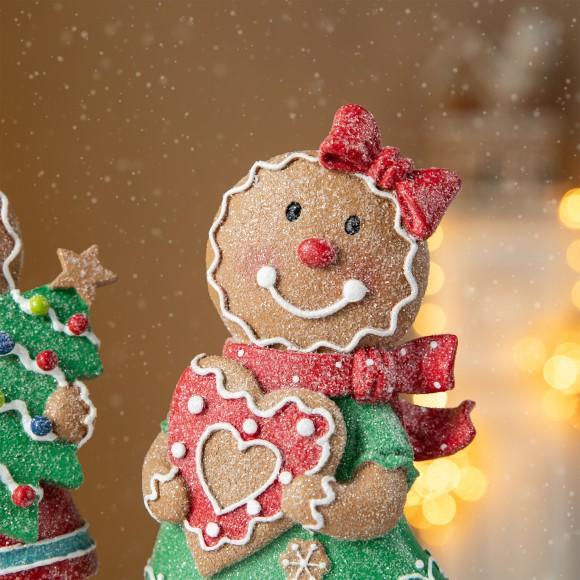 Glitzhome Glitzhome 9.75"H Set Of 2 Resin Christmas Gingerbread Table Decor