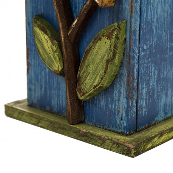 Glitzhome Glitzhome 9.84"H Distressed Leaves Wooden Garden Birdhouse