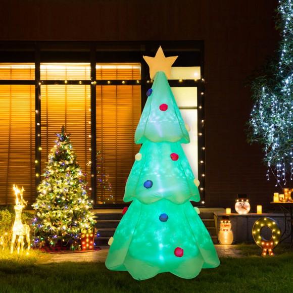 Glitzhome Glitzhome 9 Ft Lighted Inflatable Christmas Tree Decor (Multi-color Strobe Lights)