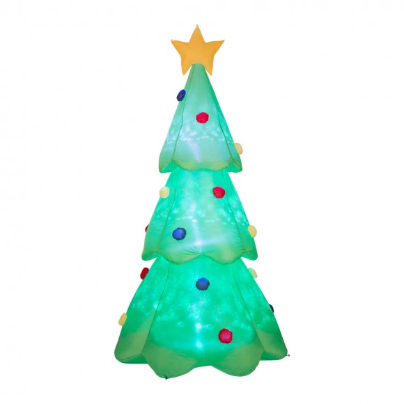 glitzhome Glitzhome 9 ft Lighted Inflatable Christmas Tree Decor (Multi-color Strobe Lights)