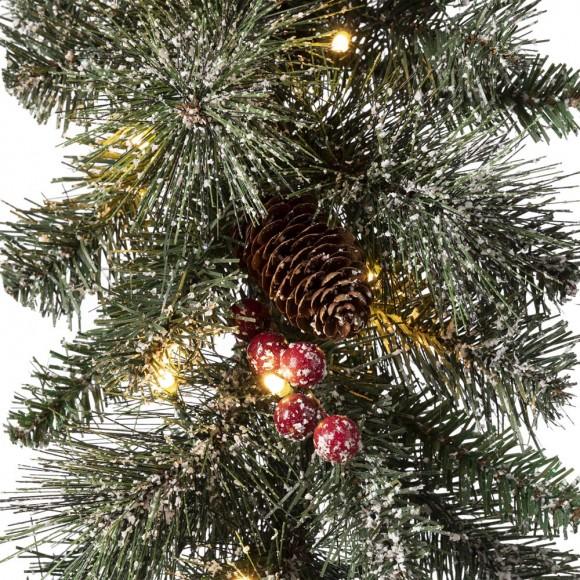 Glitzhome Glitzhome 9 Ft. Pre-Lit Glittered Pine Cone Christmas Garland With 50 Warm White LED Lights