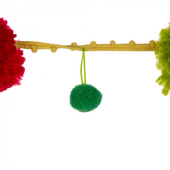 Glitzhome Glitzhome 96"L Multi Color Pompom Garland
