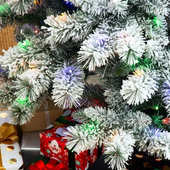 Glitzhome Glitzhome 9ft Pre-Lit Flocked Pencil Pine Artificial Christmas Tree With 450 LED Lights