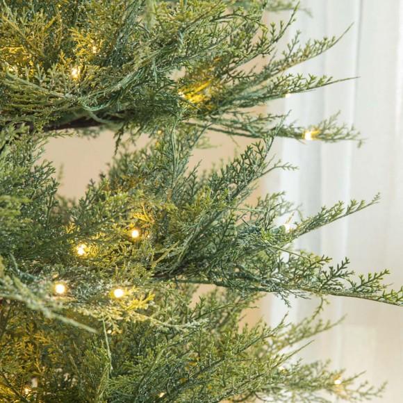 Glitzhome Glitzhome 9ft Pre-Lit Pencil Green Pine Artificial Christmas Tree With 480 Warm White Lights