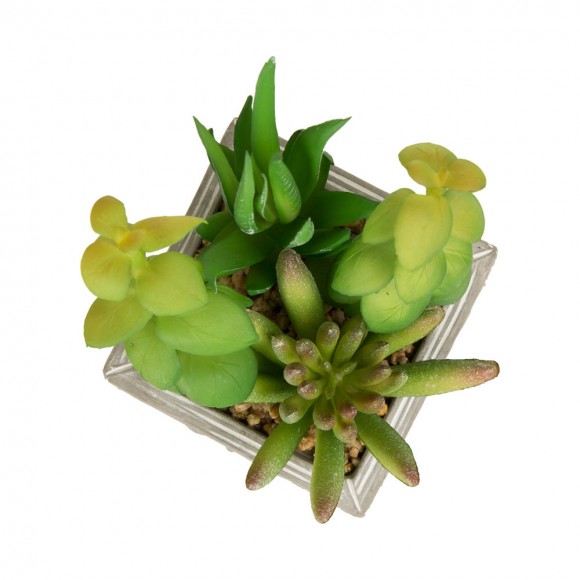 Glitzhome Glitzhome Artificial Succulent Plants In Cement Pots Set Of 3