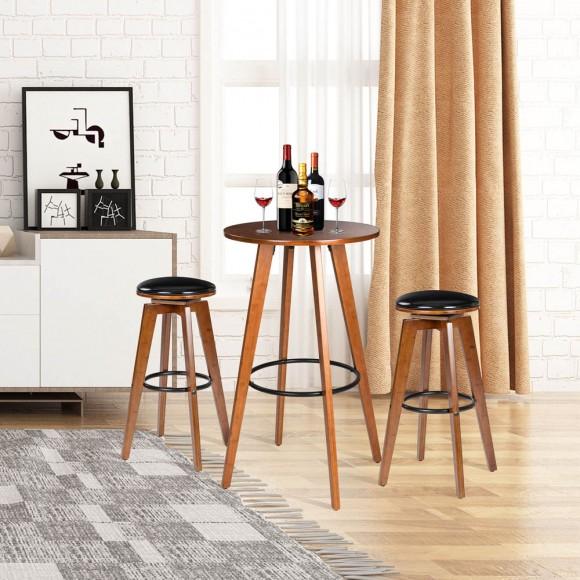Glitzhome Glitzhome Bamboo Bar Table And Set Of 2 Bar Stools