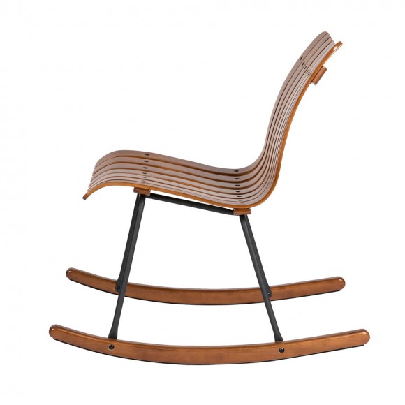 Glitzhome Glitzhome Bamboo Contoured Rocking Accent Chair