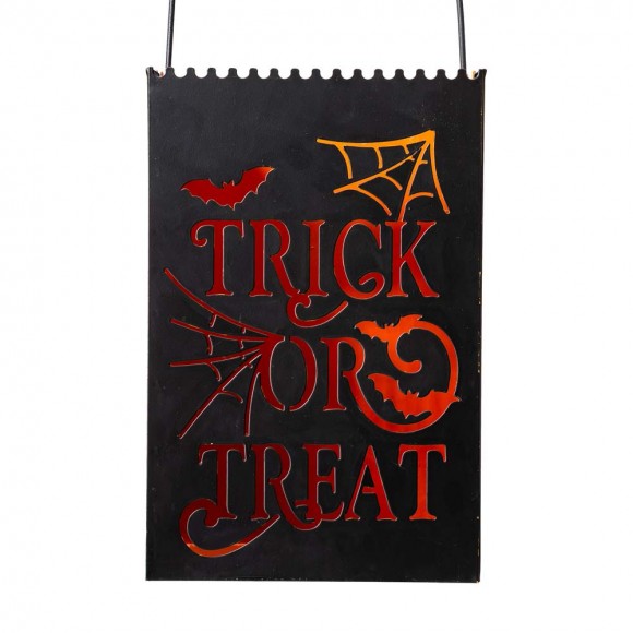 Glitzhome Glitzhome Black Halloween Metal Cutout "TRICK OR TREAT" Bucket Set Of 2