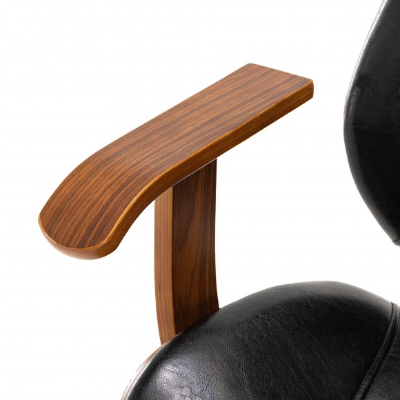 Glitzhome Glitzhome Black Leatherette Gaslift Adjustable Swivel Office Chair