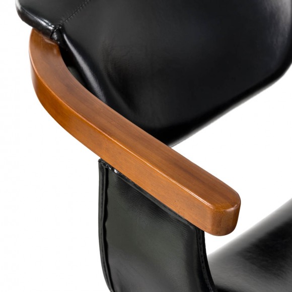 Glitzhome Glitzhome Black Leatherette Gaslift Adjustable Swivwl Bar Stools Set Of 2