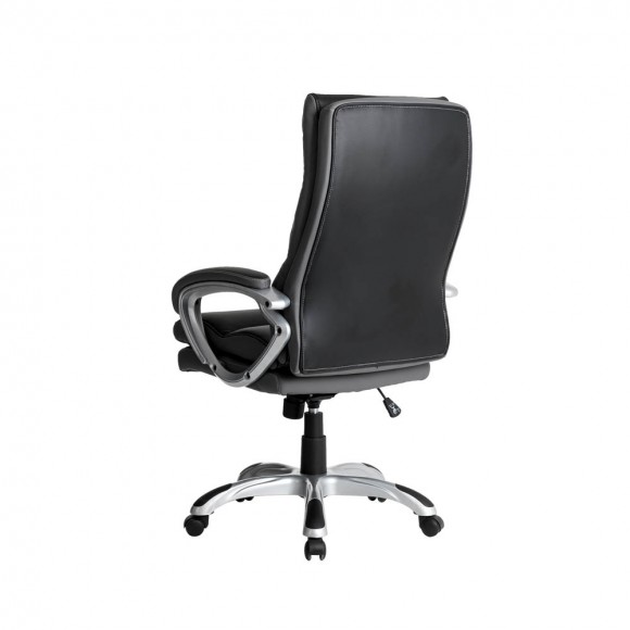 Glitzhome Glitzhome Black PU Leather Gaslift Adjustable High-Back Swivel Office Chair