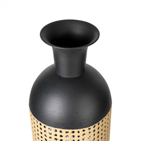 Glitzhome Glitzhome Boho Decorative Gold/Black Floor Metal Vase Set Of 2