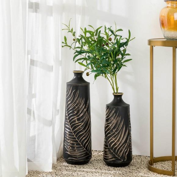 Glitzhome Glitzhome Boho Elegant Decorative Metal Table/Floor Vase Set Of 2