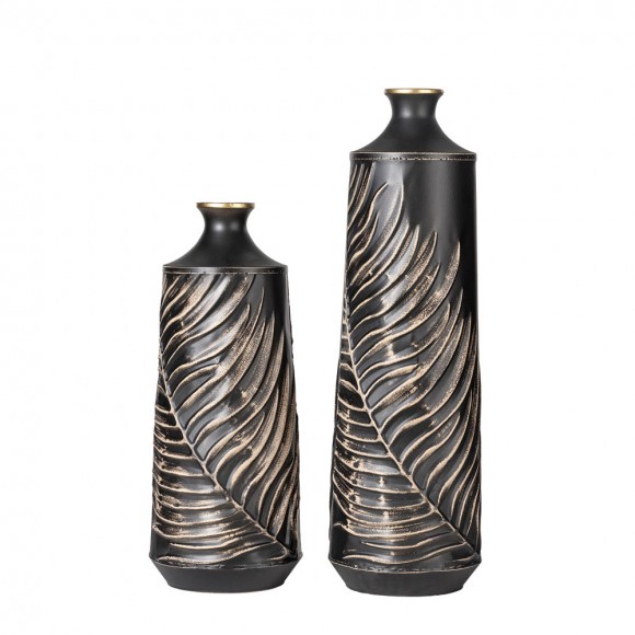 glitzhome Glitzhome Boho Elegant Decorative Metal Table/Floor Vase Set of 2