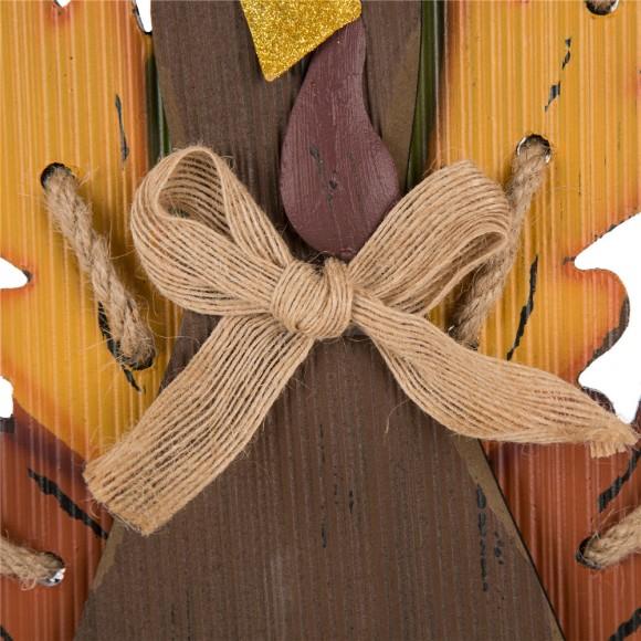 Glitzhome Glitzhome Burlap Wooden Turkey Decor For Thanksgiving