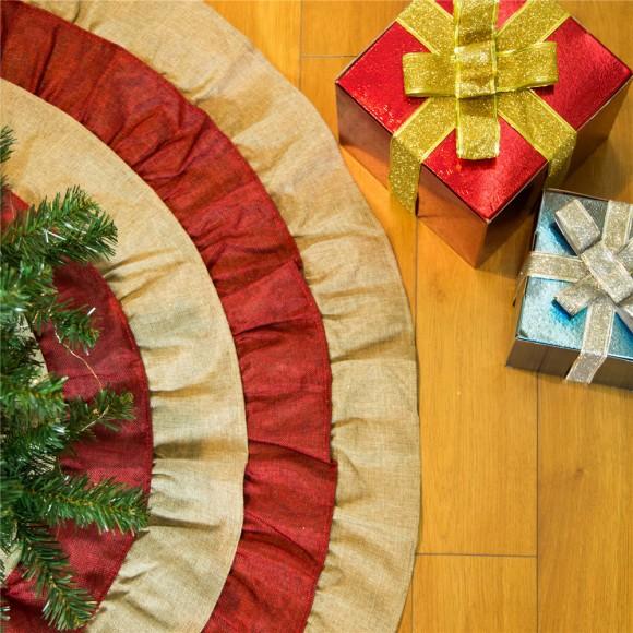 Glitzhome Glitzhome Christmas Faux Burlap Tree Skirt