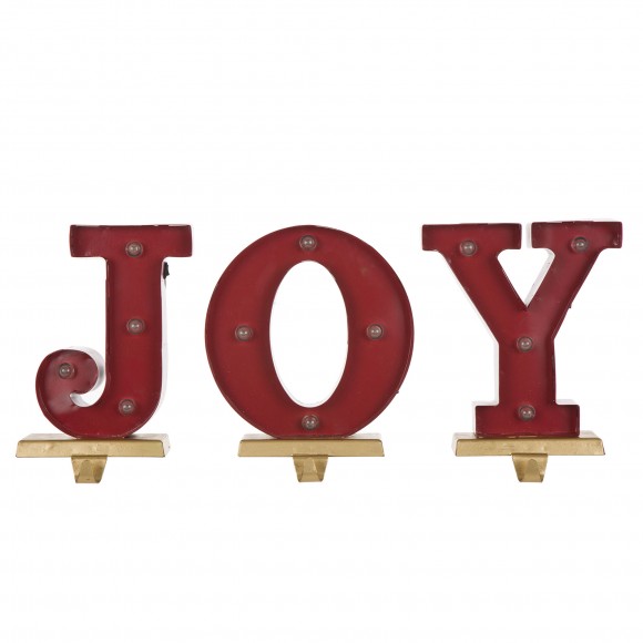 Glitzhome Glitzhome Christmas Stocking Holder 8.46"H "JOY" Stocking Holder Set