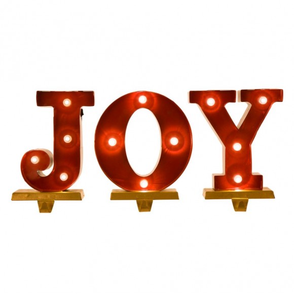glitzhome Glitzhome Christmas Stocking Holder 8.46"H "JOY" Stocking Holder Set