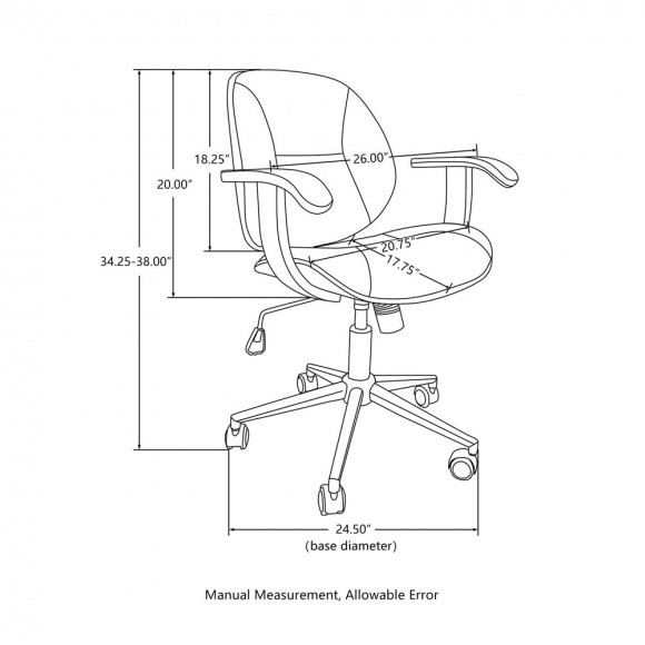 Glitzhome Glitzhome Cream PU Leather Adjustable Height Swivel Desk Chair/Task Chair