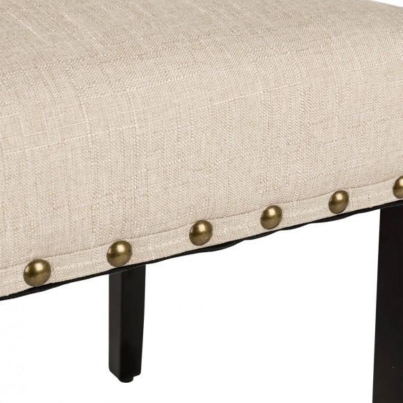 Glitzhome Glitzhome Cream White Fabric Dining Chair With Adjustable Feet Nails Set Of 2