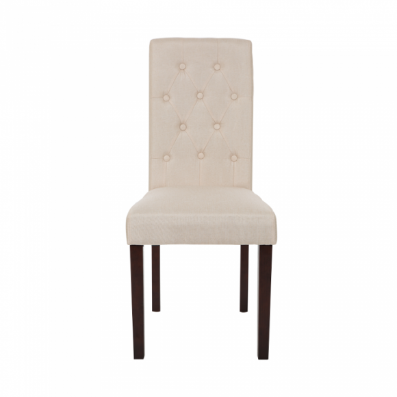 Glitzhome Glitzhome Cream White Upholstered Fabric Dining Chairs With Tufted Back Set Of 2