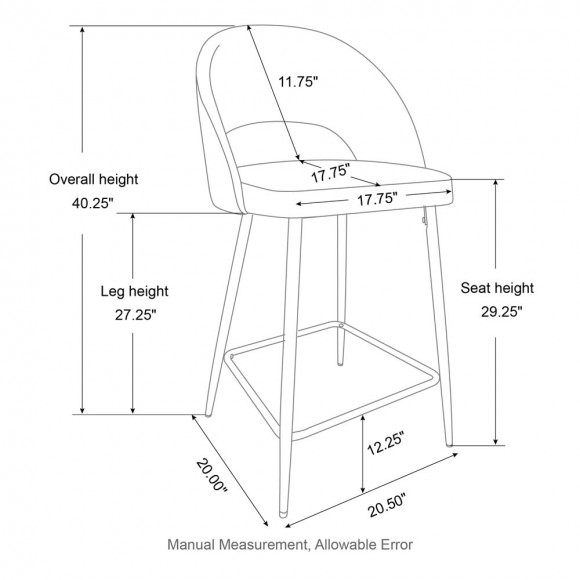Glitzhome Glitzhome Dark Gray Fabic Seat And Leatherette Backrest Bar Stool With Brown Tapered Metal Legs Set Of 2