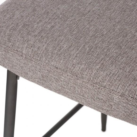 Glitzhome Glitzhome Dark Grey Mixing Fabric/Leatherette Bar Stool With Back And Tapered Metal Legs Set Of 2