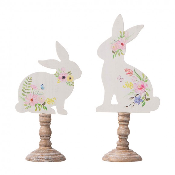 glitzhome Glitzhome Easter Wooden Bunny Table Décor Set of 2