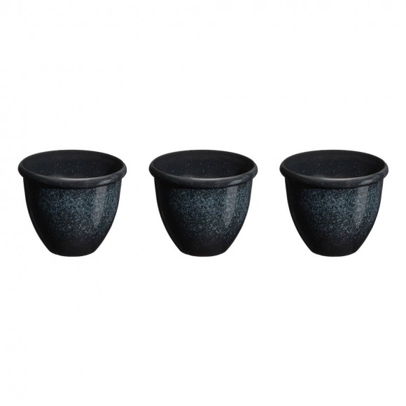 Glitzhome Glitzhome Eco-friendly Large Faux Ceramic Round Plastic Pot Planters Set Of 3