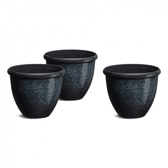 glitzhome Glitzhome Eco-friendly Large Faux Ceramic Round Plastic Pot Planters Set of 3