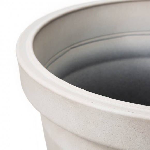 Glitzhome Glitzhome Eco-friendly Large Faux Ceramic Round Polyresin Pot Planters Set Of 3