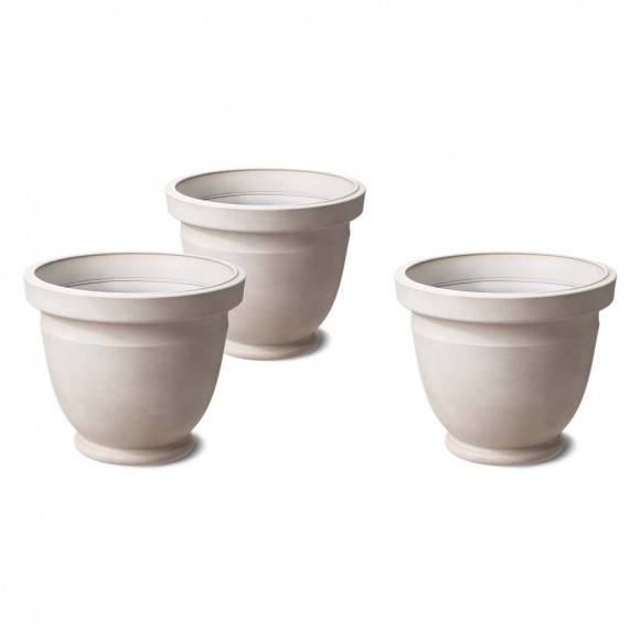 glitzhome Glitzhome Eco-friendly Large Faux Ceramic Round Polyresin Pot Planters Set of 3