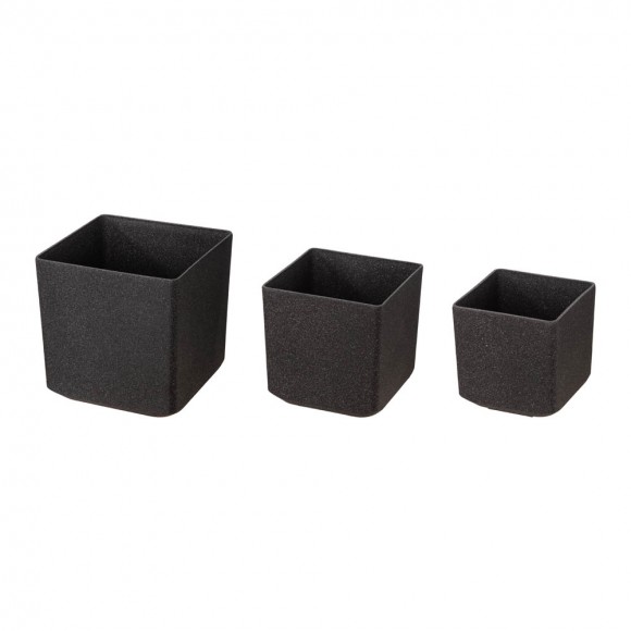 Glitzhome Glitzhome Eco-friendly Large Faux Marble Square Plastic Pot Planters Set Of 3