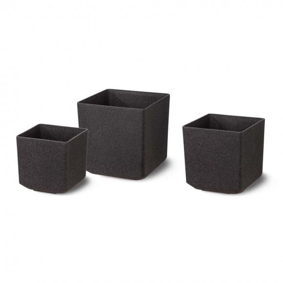 glitzhome Glitzhome Eco-friendly Large Faux Marble Square Plastic Pot Planters Set of 3