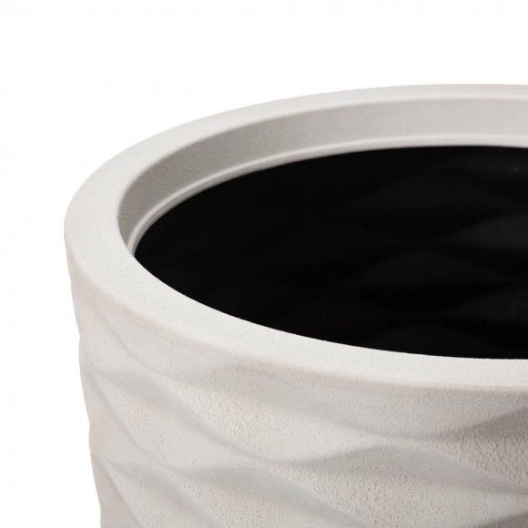 Glitzhome Glitzhome Eco-friendly Large Faux Porcelain Tall Round Polyresin Diamond Planters Set Of 2