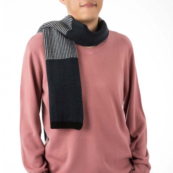 Glitzhome EUty Men's Black White And Grey Scarf