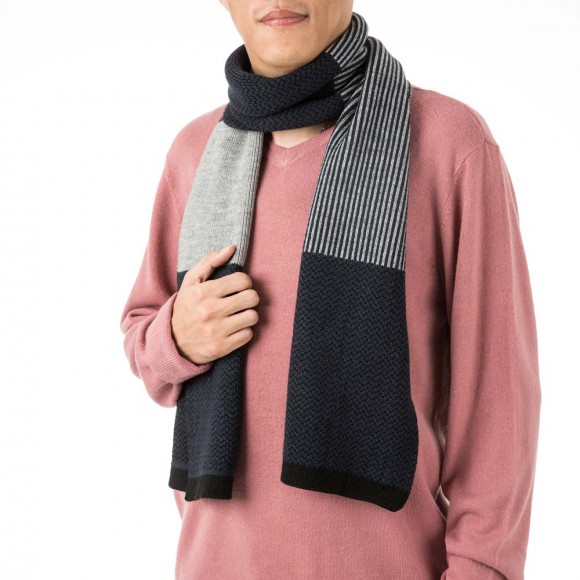 glitzhome eUty Men's Black White and Grey Scarf