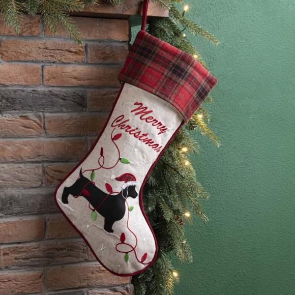 Glitzhome Glitzhome Fabric Christmas Stocking - Dachshund
