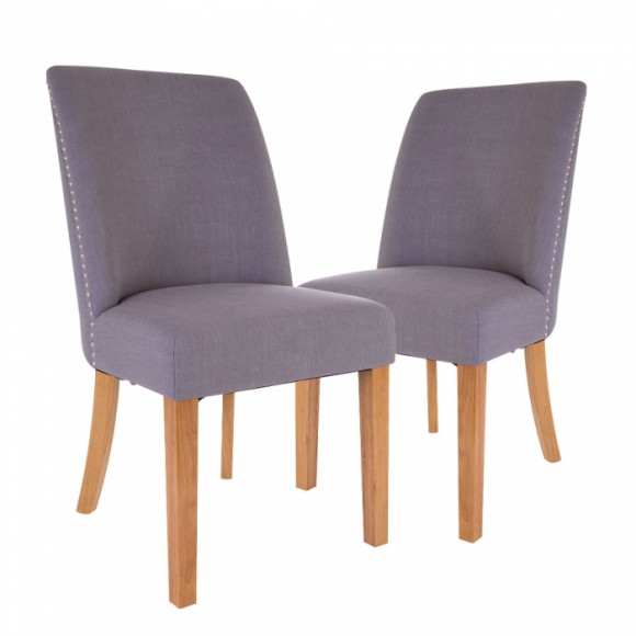 glitzhome Glitzhome Fabric Dining Chairs Blue Gray Set Of Two