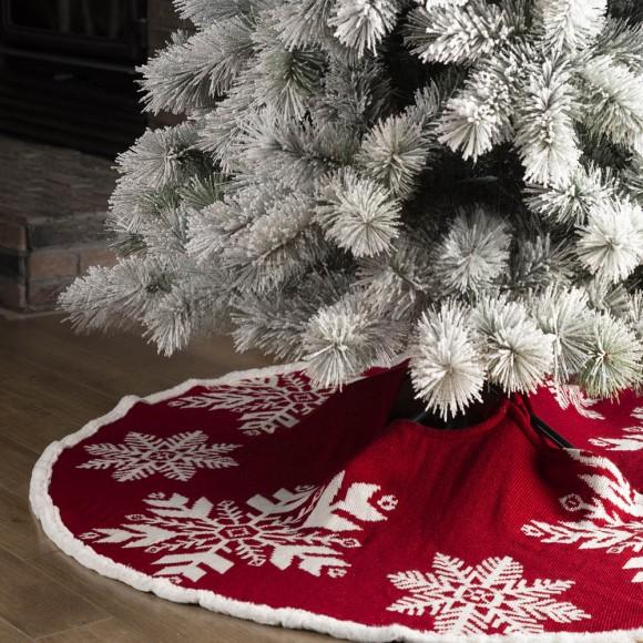 Glitzhome Glitzhome Fabric Merry Christmas Tree Skirt Christmas Home Decor 48" Inches(in Diameter)