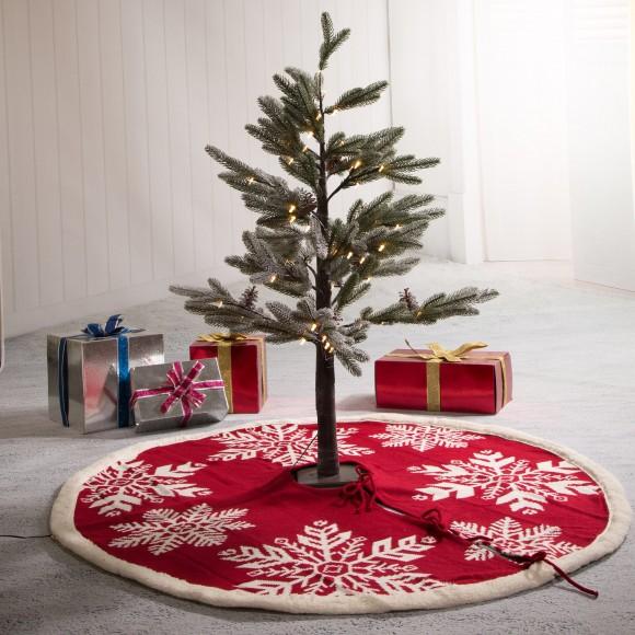 Glitzhome Glitzhome Fabric Merry Christmas Tree Skirt Christmas Home Decor 48" Inches(in Diameter)