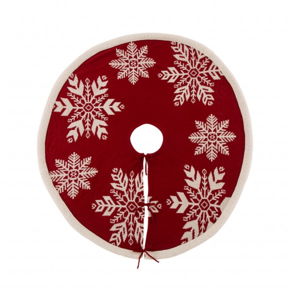 glitzhome Glitzhome Fabric Merry Christmas Tree Skirt Christmas Home Decor 48" inches(in Diameter)