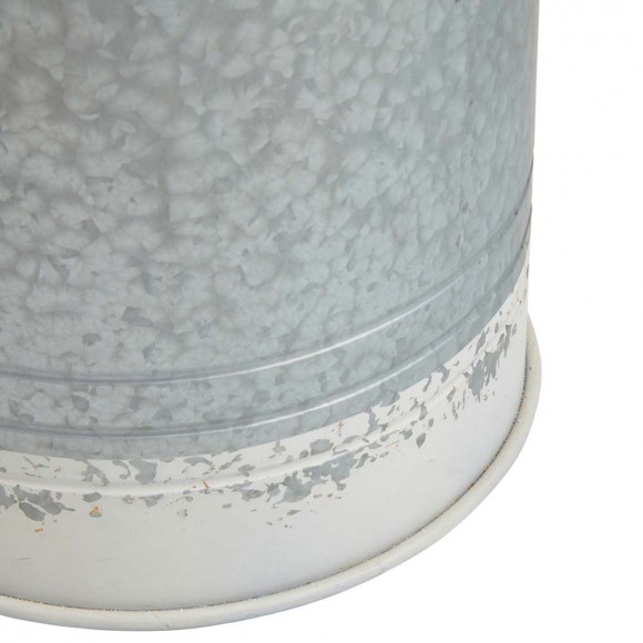 Glitzhome Glitzhome Farmhouse Distressed White Galvanized Metal Storage Accent Table Or Stool With Solid Wood Lid Set Of 2