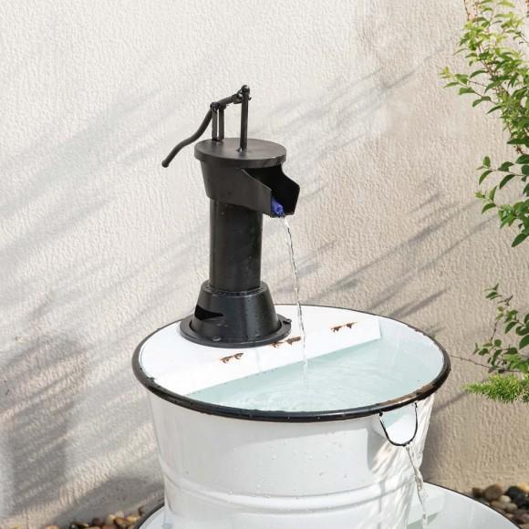 Glitzhome Glitzhome Farmhouse Metal Enamel Two Tier Fountain 31.5"H