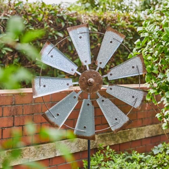 Glitzhome Glitzhome Farmhouse Metal Galvanized Windmill Yard Stake Or Wall Décor