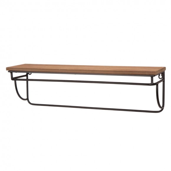 Glitzhome Glitzhome Farmhouse Metal/Wooden Wall Mounted Shelves Set Of 2