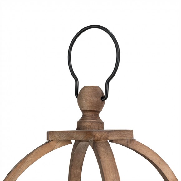 Glitzhome Glitzhome Farmhouse Natural Wooden Church Window Lanterns Set Of 2