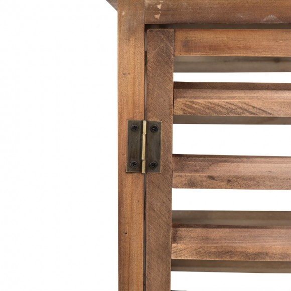 Glitzhome Glitzhome Farmhouse Natural Wooden Shutter Lanterns Set Of 2