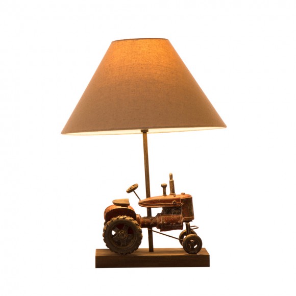 glitzhome Glitzhome Farmhouse Truck 18.9''H Polyresin Farmhouse Truck Table Lamp with Shade